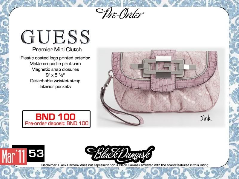 Black Damask Guess Premier Mini Clutch